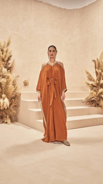 Rustic Trim Cut Out Kaftan